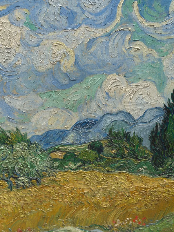 Wheat Field with Cypresses